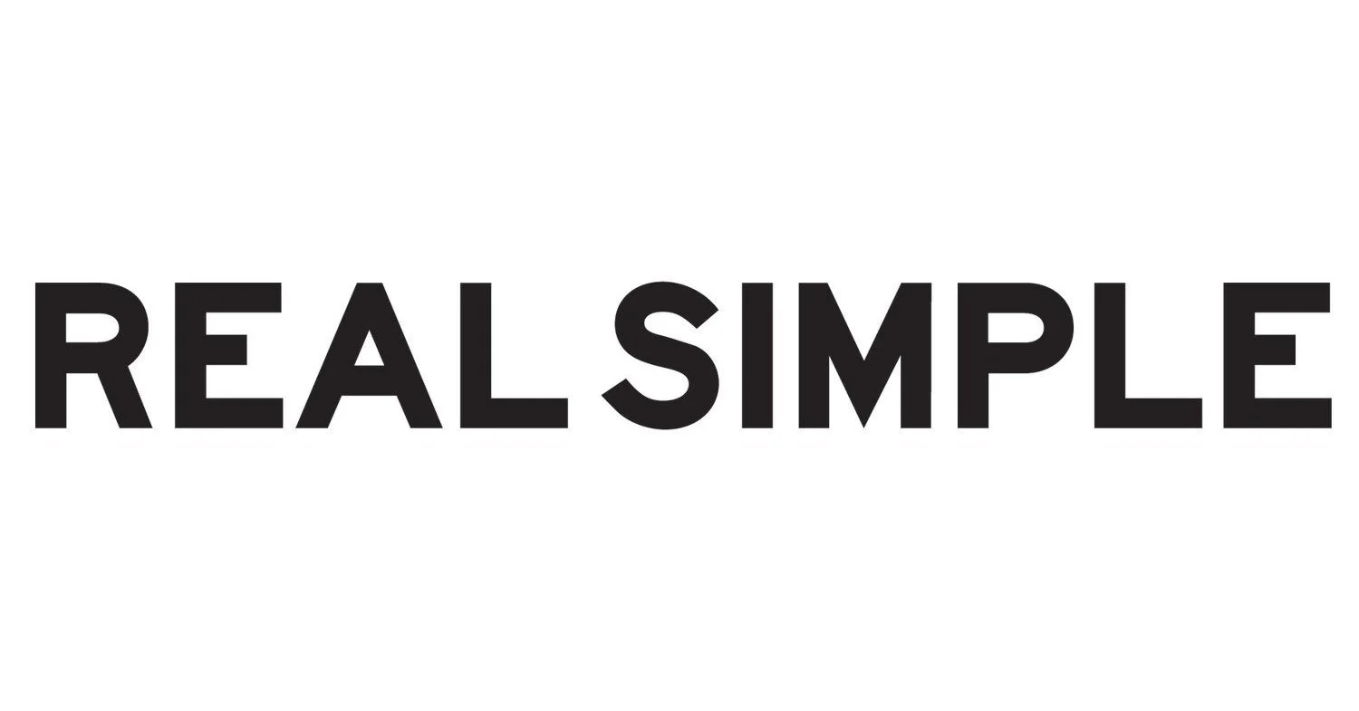 The phrase "REAL SIMPLE" in large black letters on a white background.