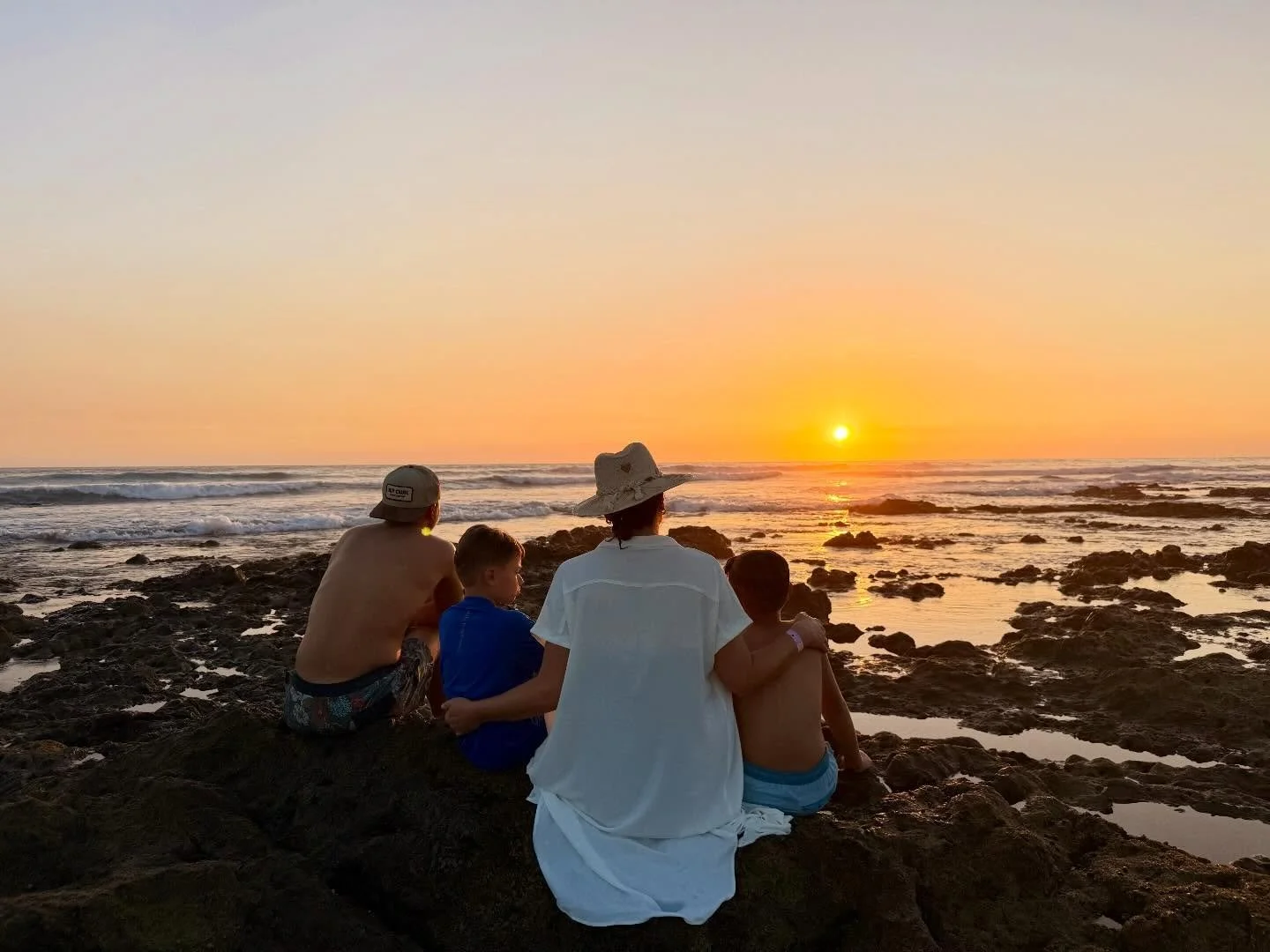 Sunset with my favorite boys! Pura Vida!