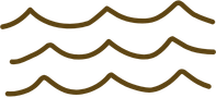 Abstract representation of waves or flowing lines in dark brown on a black background.