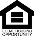 Logo of Equal Housing Opportunity with a house icon and equal sign