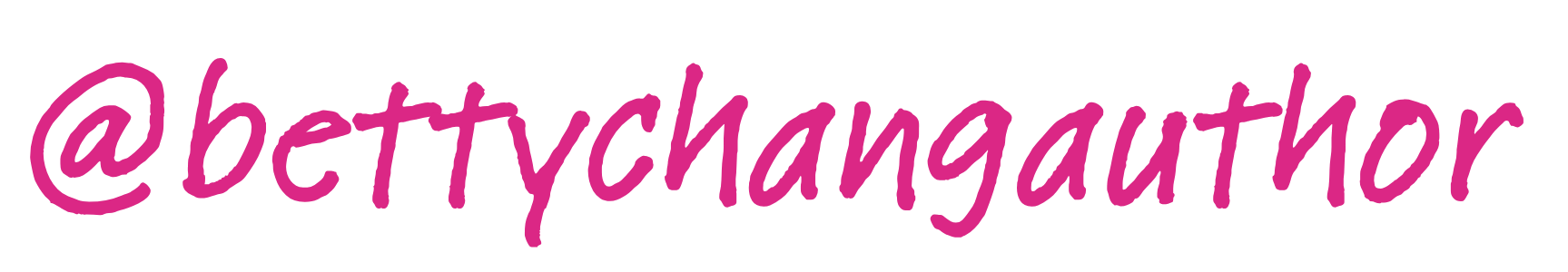 Instagram handle '@bettychangauthor' written in purple cursive font on a transparent background.