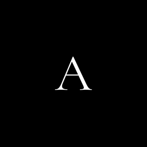 A white letter 'A' on a black background.