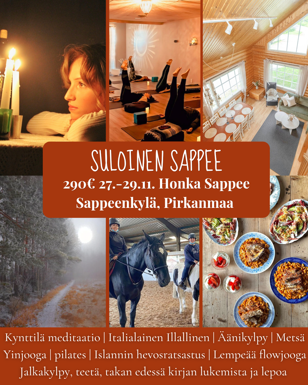 Suloinen Sappee – jooga-, äänikylpy- ja hevosretriitti