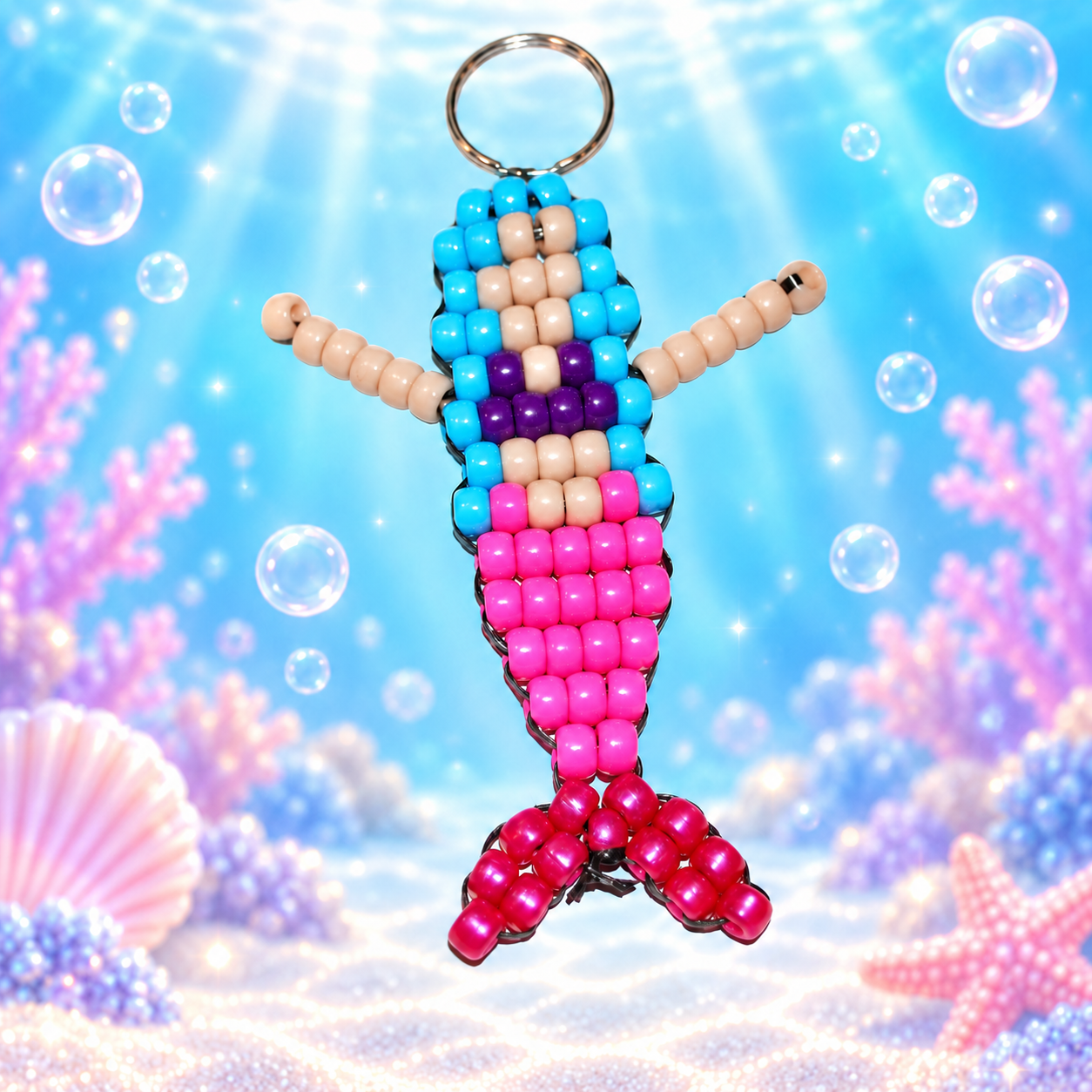 Mermaid Bead Keychain