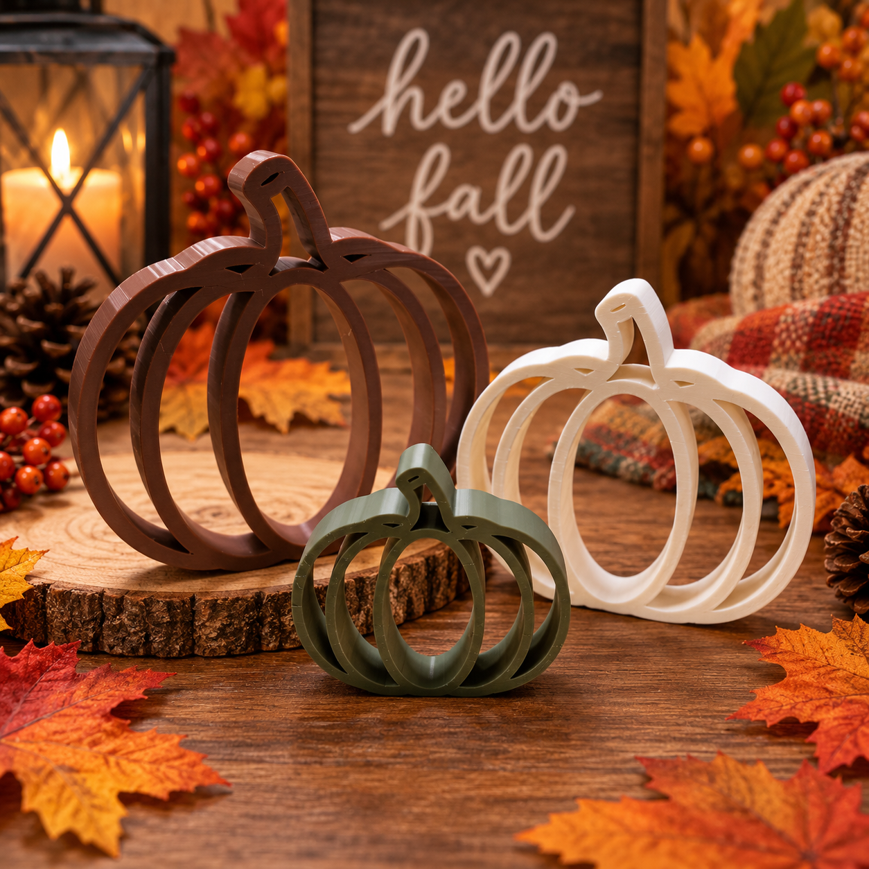Open-Frame Pumpkin Trio