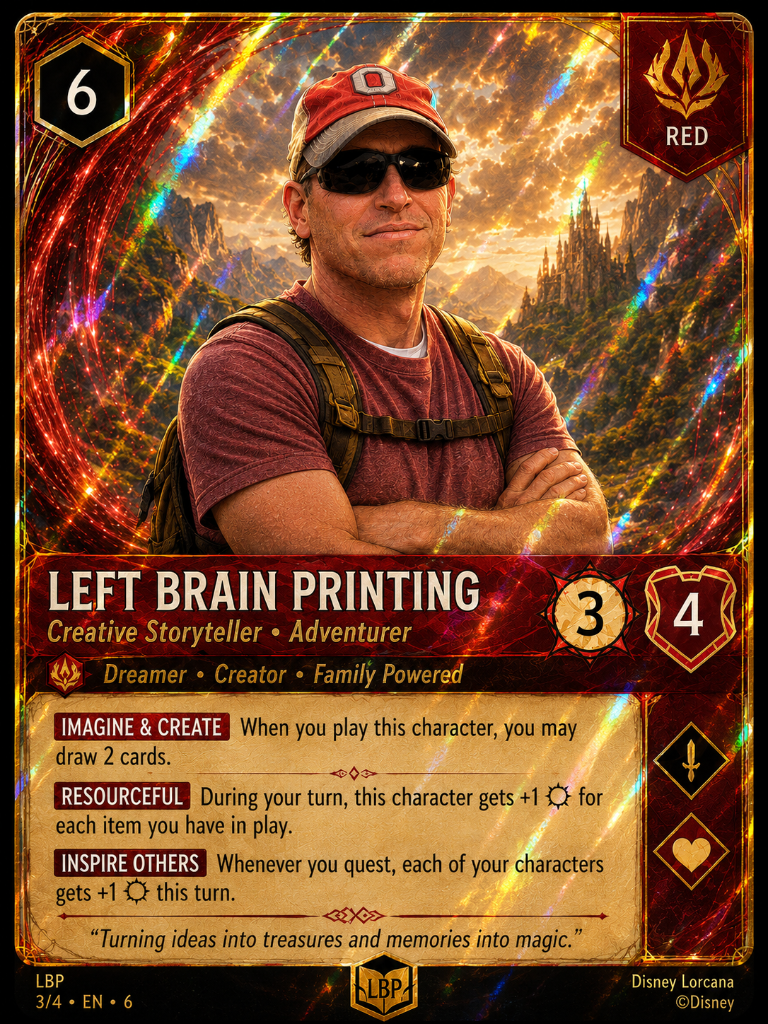 A fantasy-style collectible card featuring a man in sunglasses and a baseball cap, standing with arms crossed against a dramatic mountainous landscape with fiery, cosmic effects around the border.