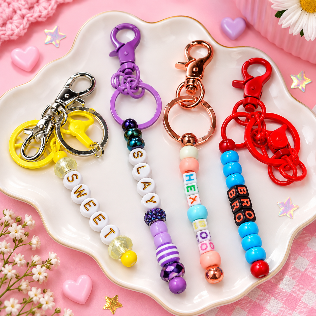 Custom Beaded Keychain