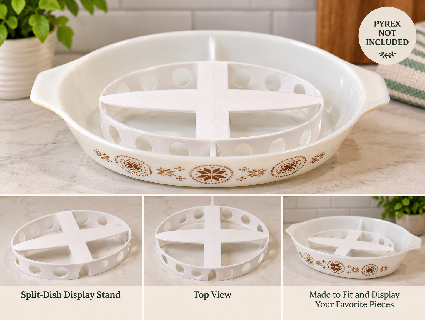 Split-Dish Pyrex Display Stand