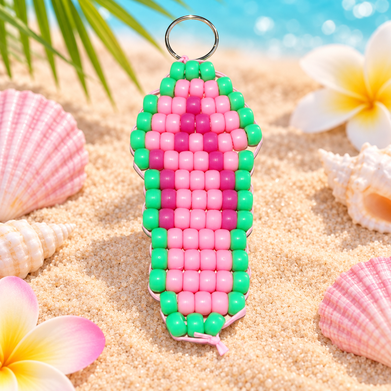 Cute Sandal Bead Keychain
