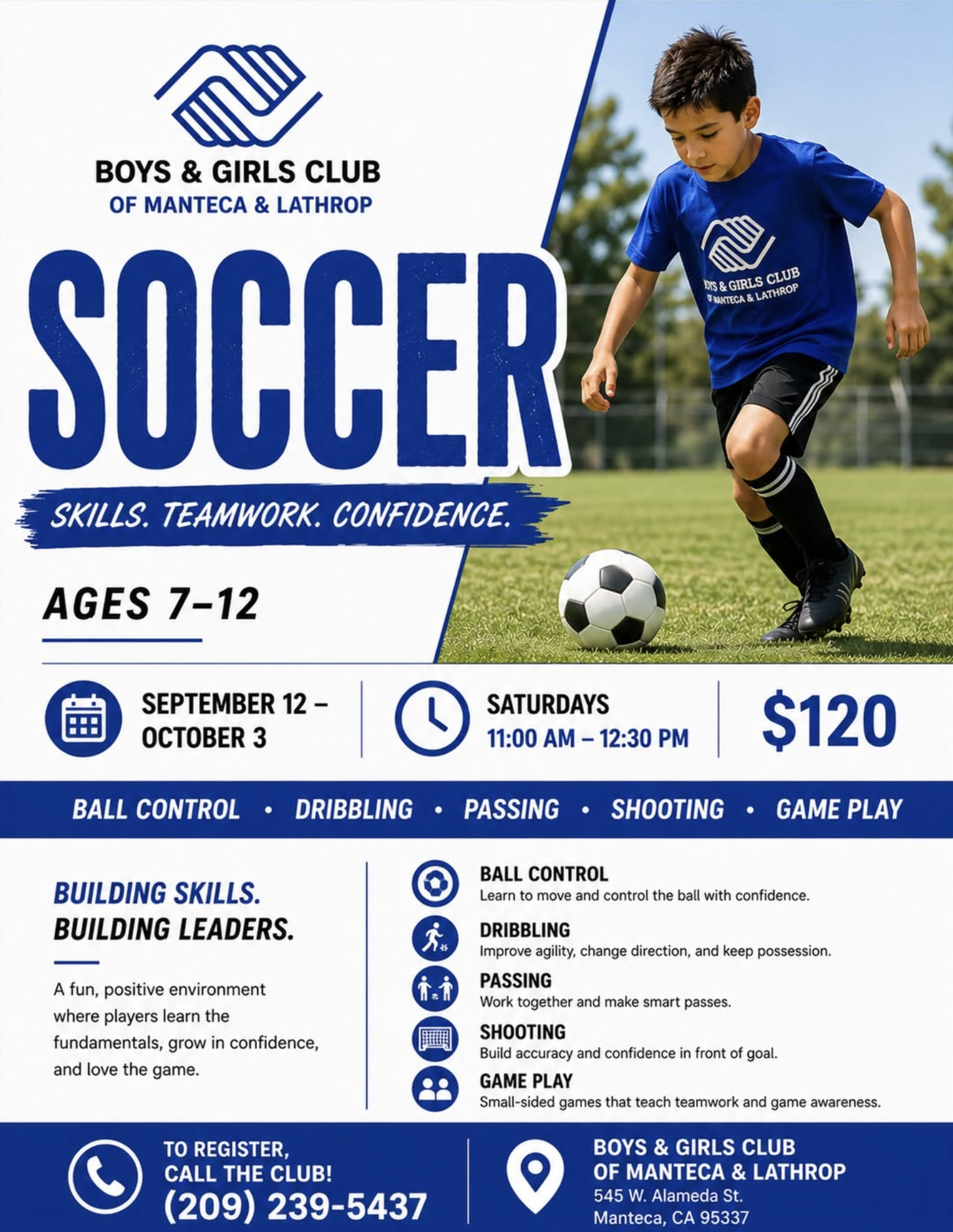 Soccer Skills Camp (Ages 7-12)