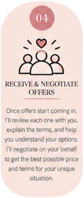 Realtor reviewing and negotiating home purchase offers to help the seller understand price, terms, and options.