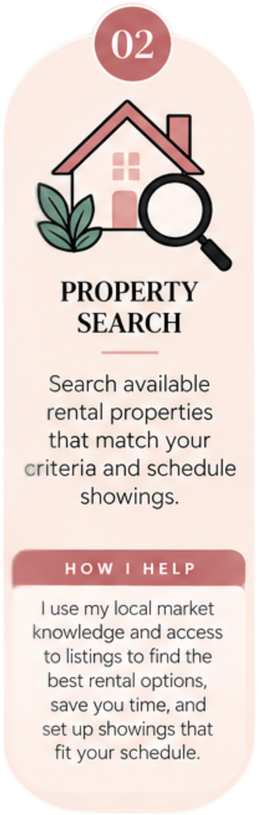 Realtor-assisted rental property search based on the renter's budget, location, and home preferences.