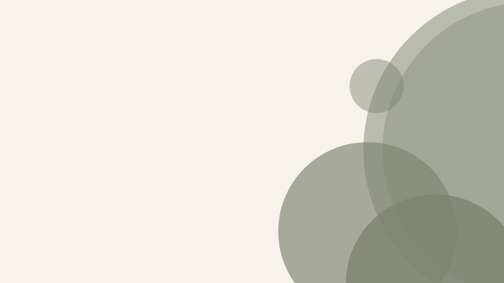 Abstract background with overlapping circles in muted green tones on a cream-colored backdrop.
