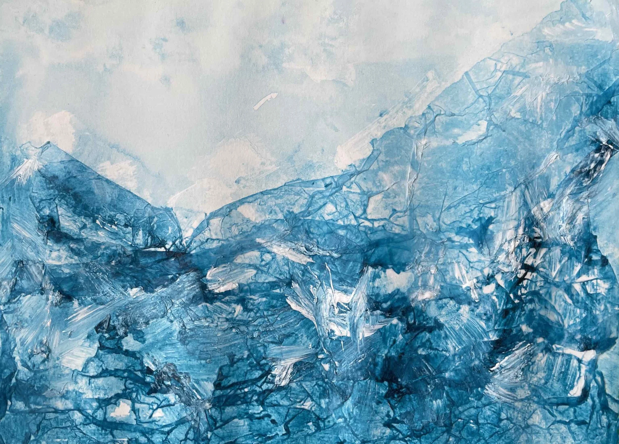BLUE ... A quick piece reminding me of the Rocky Mountain skyline at a time when I am far from home. 
