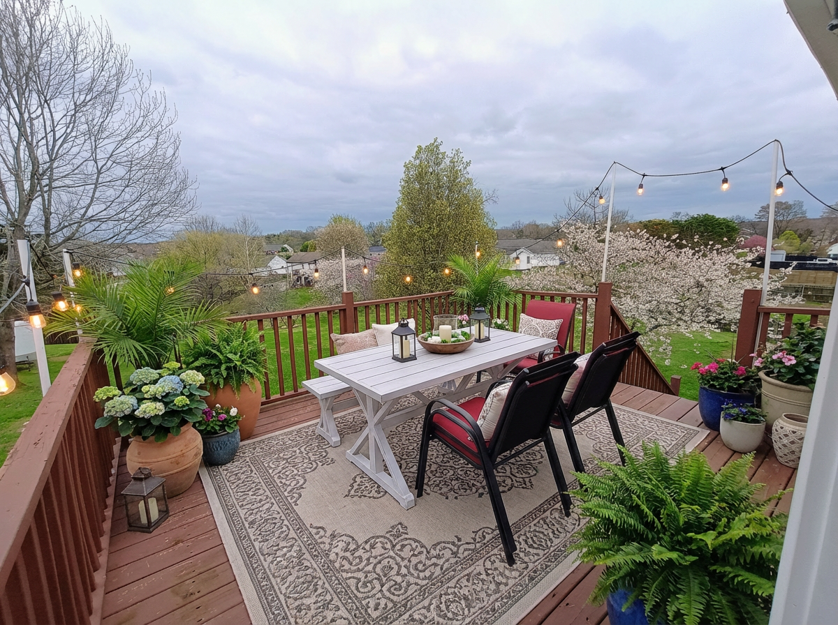 Wooden deck patio