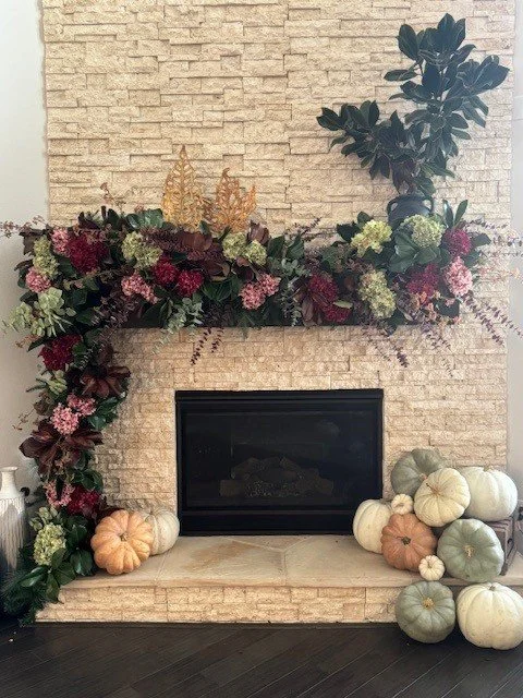 Floral Fall Mantel