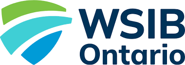 Logo of WSIB Ontario with a stylized shield and green, light blue, and dark blue sections.