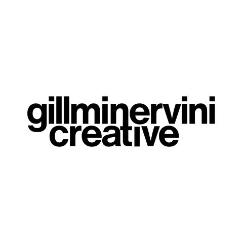 Black text on a white background reading 'gillminervini creative' in bold, lowercase letters.