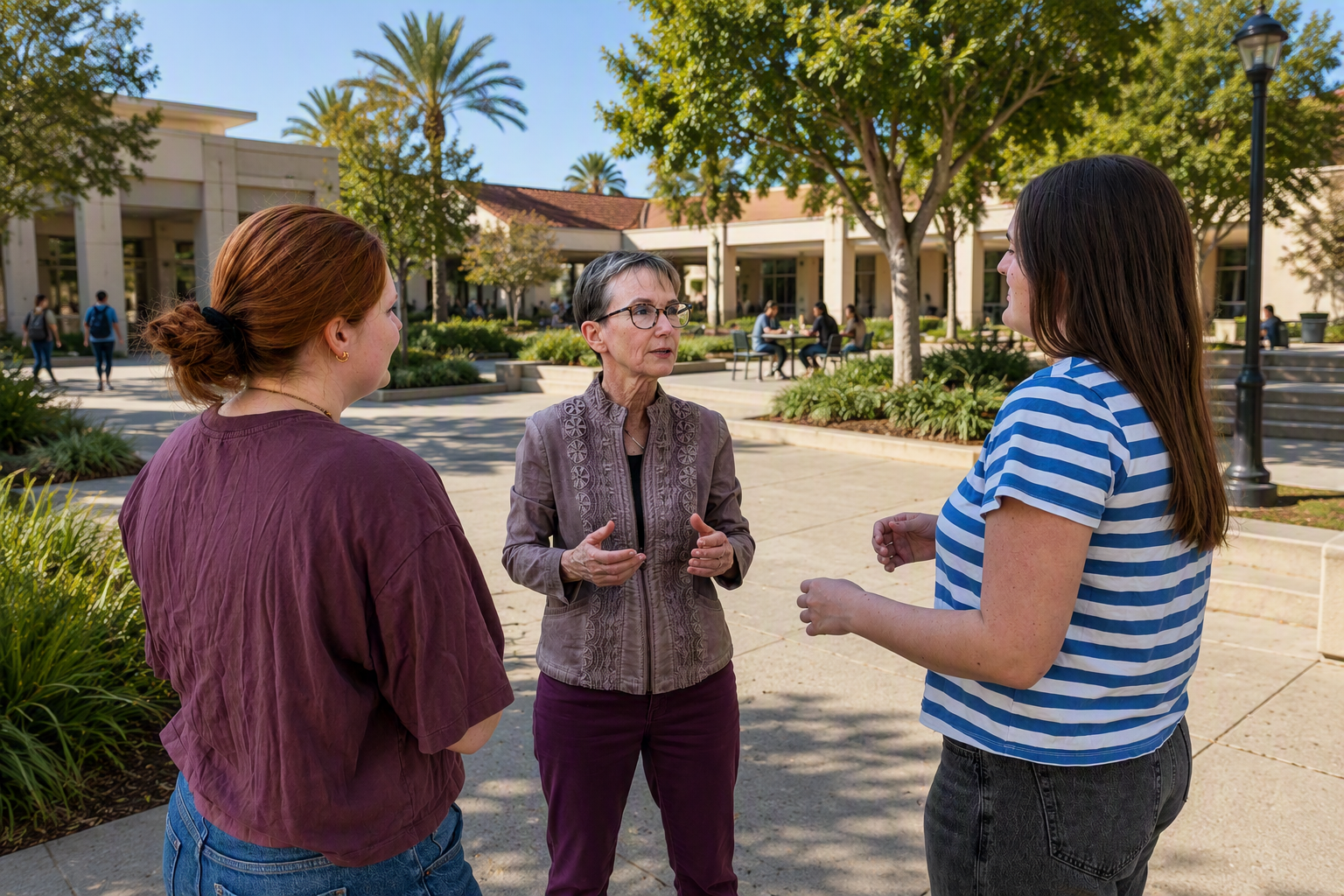 Candidate Gila Jones speaking to college students