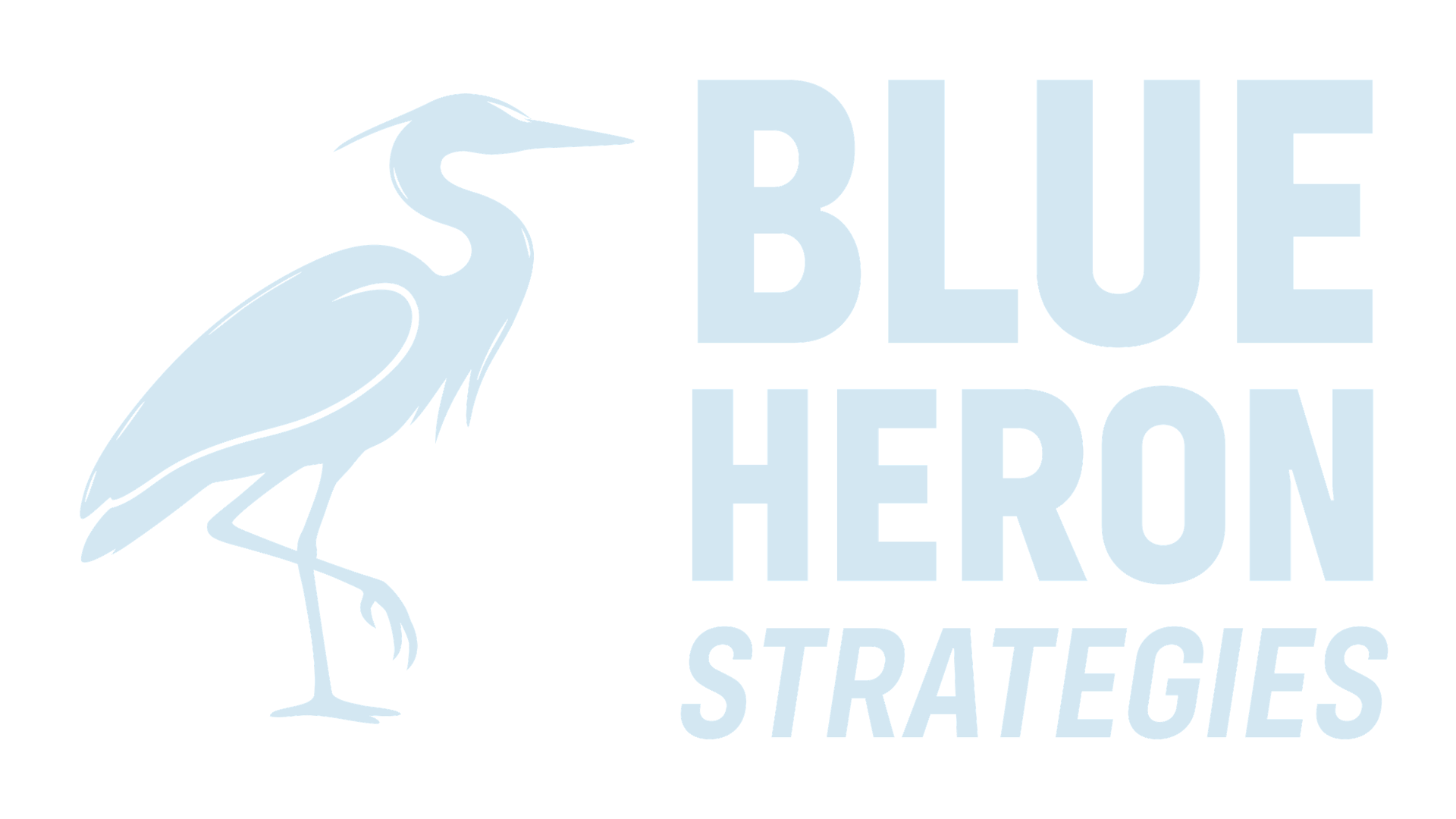 Logo for Blue Heron Strategies featuring a stylized blue heron and the text 'BLUE HERON STRATEGIES'.