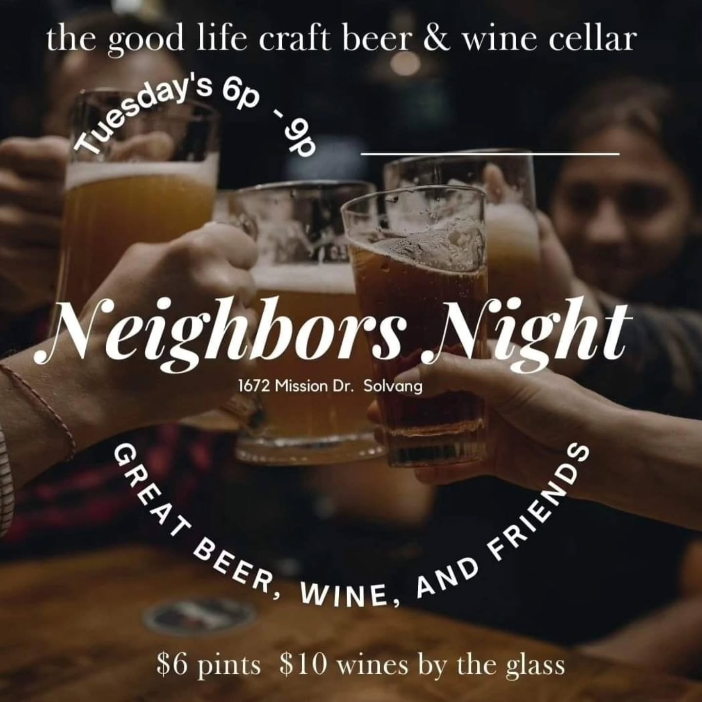 An unplugged night out with friends and neighbors.  THATS the Good Life!  #neighborsnight #svywine #cacraftbeer #loveourlocals
