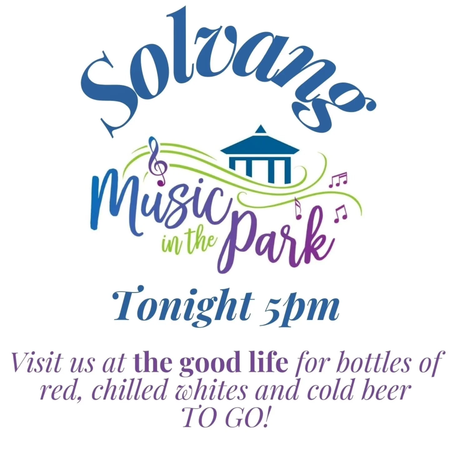 We've got your picnic beverage covered for tonight's show and dont worry,  if you run low, we are just across the street and stocked to the brim with your favorite local wines and the best craft beer!  #solvangsummerconcertseries #thegoodlifecellar #