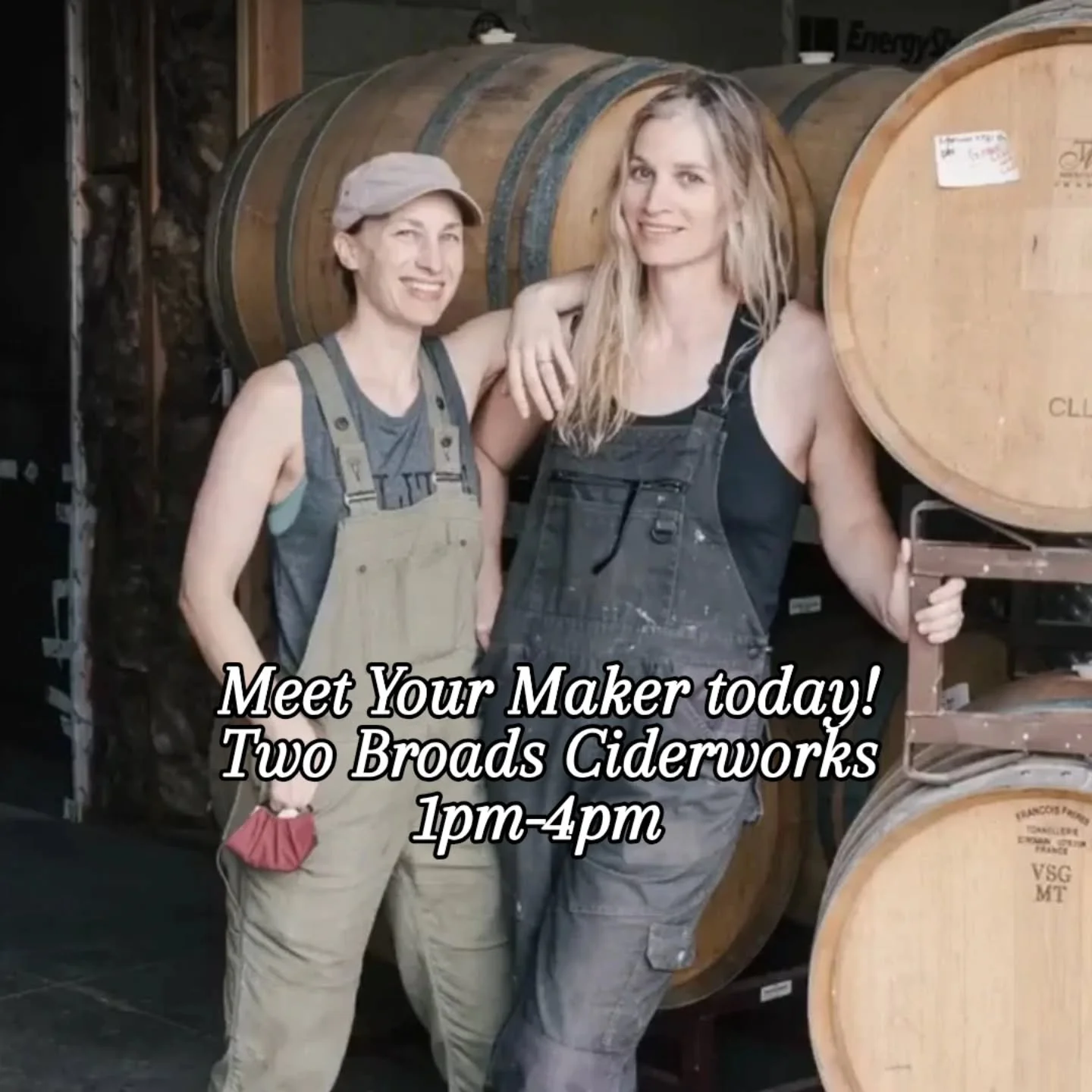 Join us today for a delicious event featuring  Maggie Przybylski, co-founder and cidermaker at Two Broads Ciderworks.  Stop by to sip on incredible,  small batch craft ciders, hear the stories behind their heirloom apple blends and chat with Maggie h