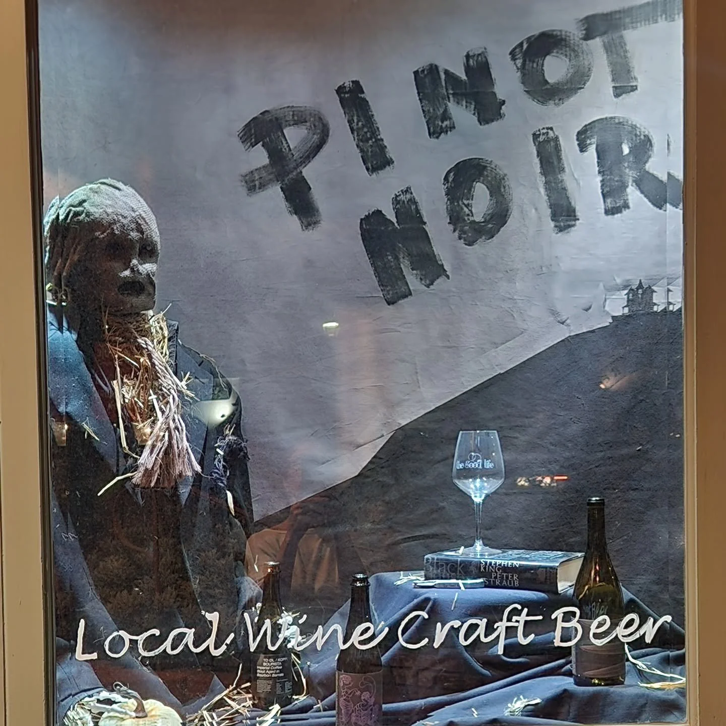 Solvang Scarecrow Fest is in full swing g!  Have you voted for your favorites yet?  You'll find our "Noir" themed Scarecrow in our display window as you walk in.  We think it's got all the spooky Noir vibes of a classic movie!  #solvangscar