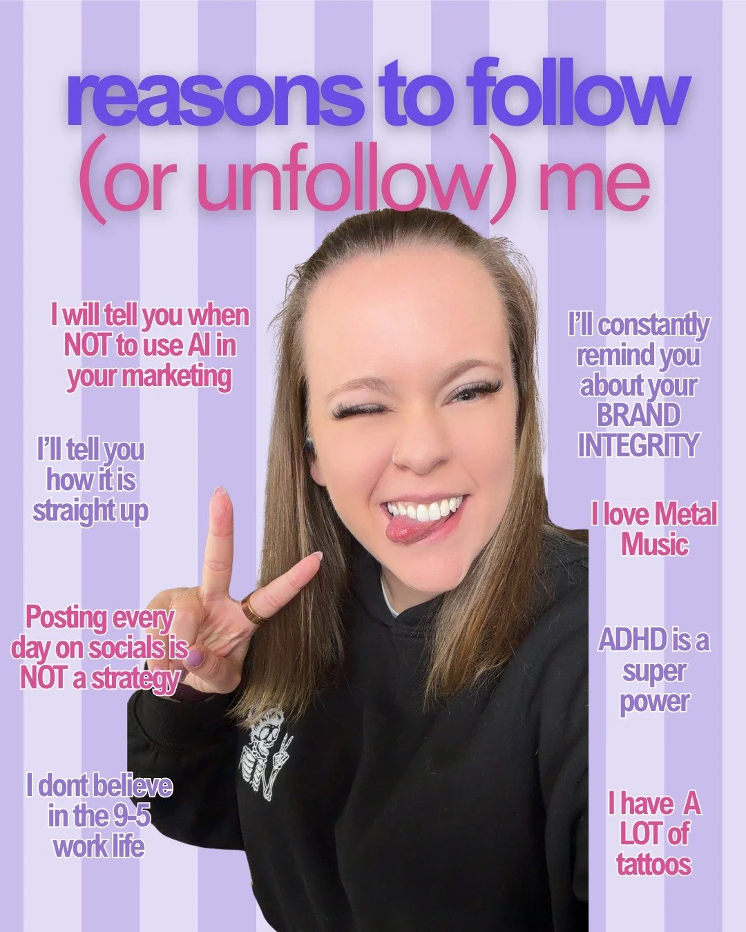 Consider this my full disclosure before you hit follow.

You&rsquo;ll get honest marketing advice, strong opinions about brand integrity and regular reminders that posting every day is not a strategy.

I&rsquo;ll tell you when AI can help&mdash;and w