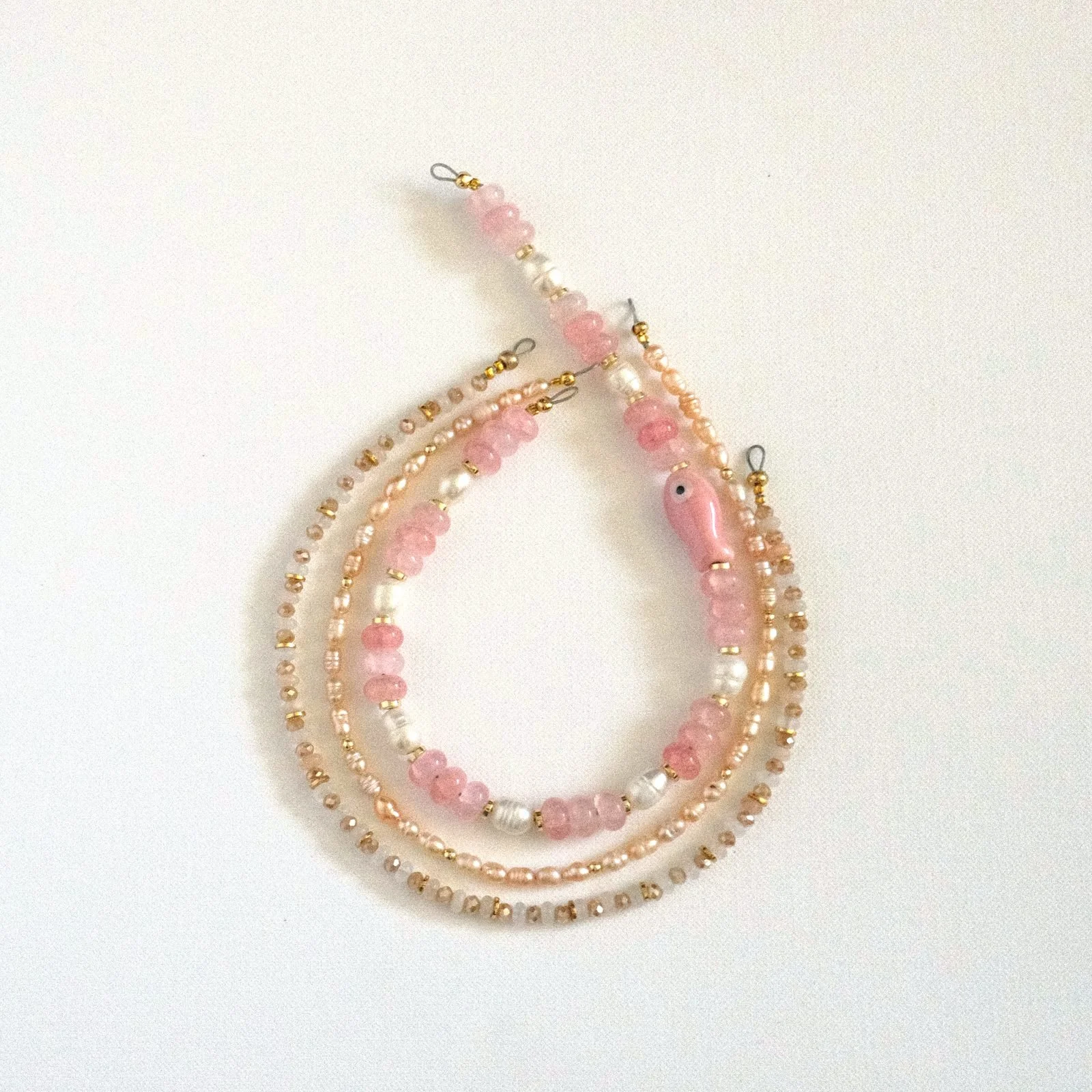 rose gold — beaded phone charm