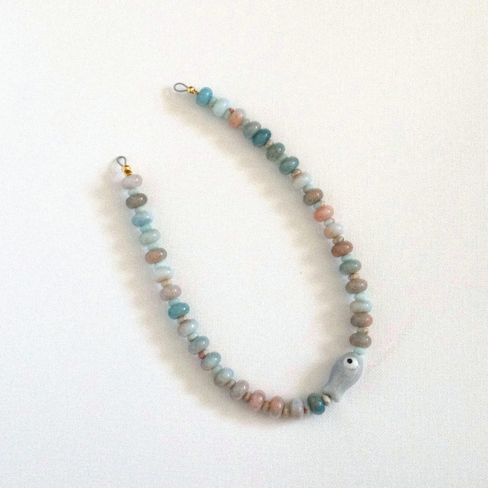 river stone — beaded phone charm