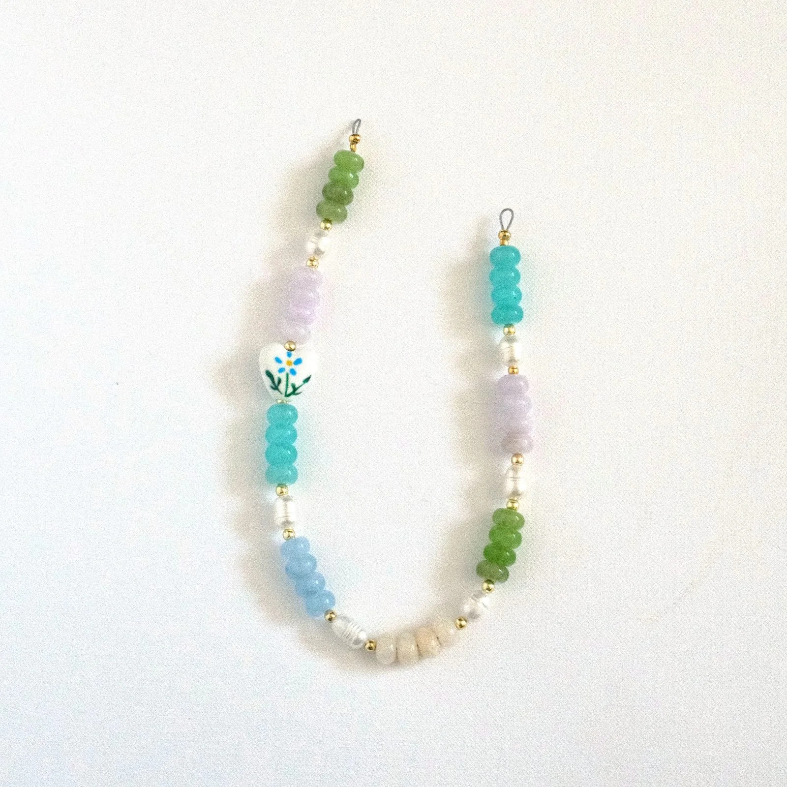 snowdrop — beaded phone charm