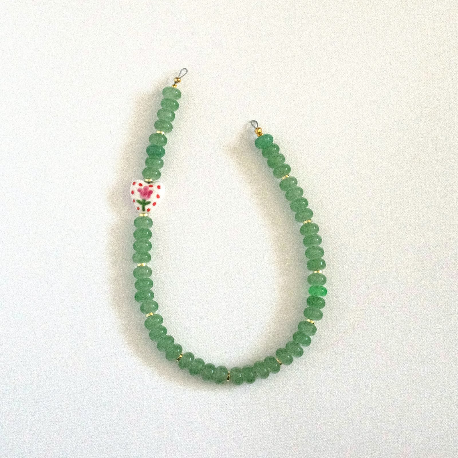 green apple — beaded phone charm