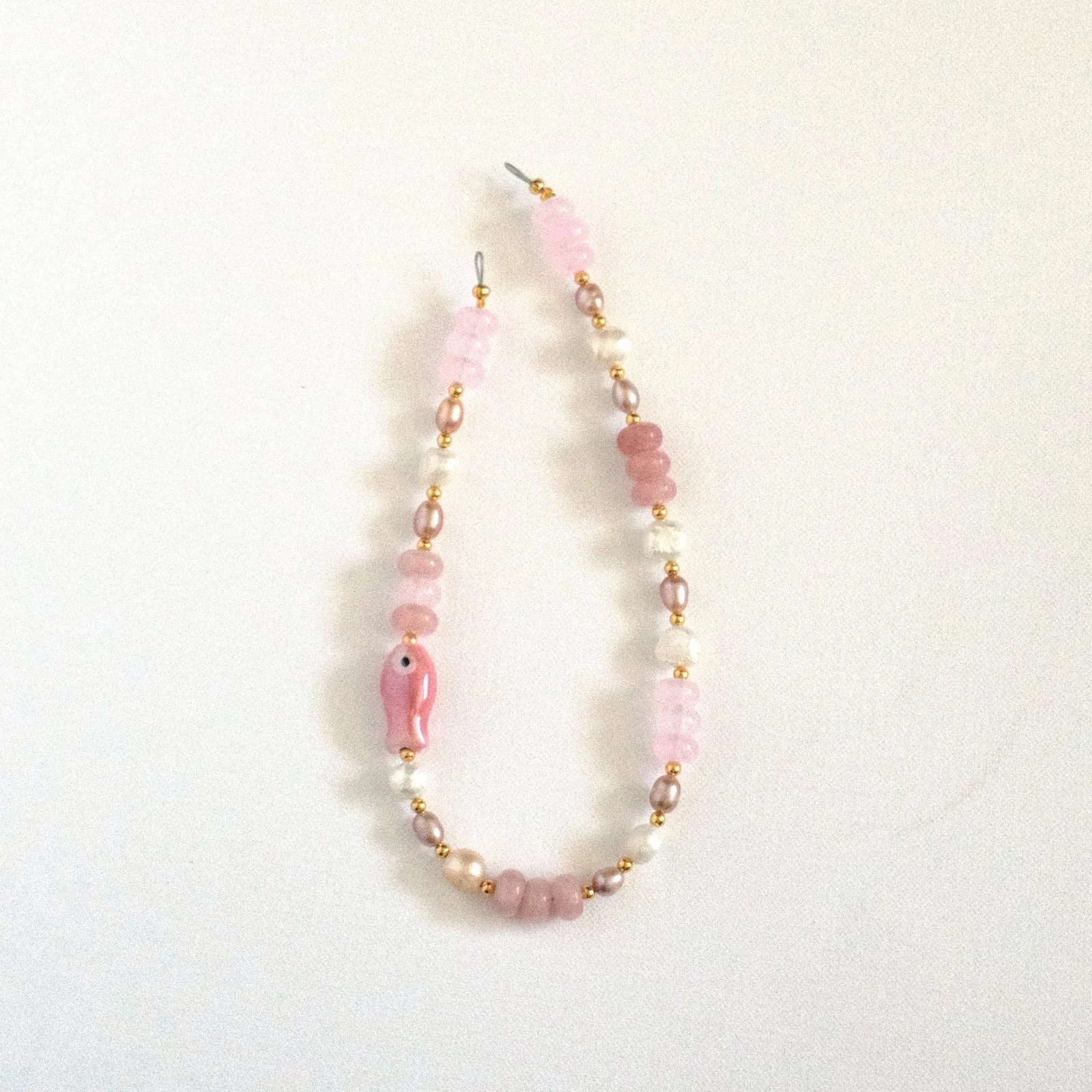 blush pearl — beaded phone charm