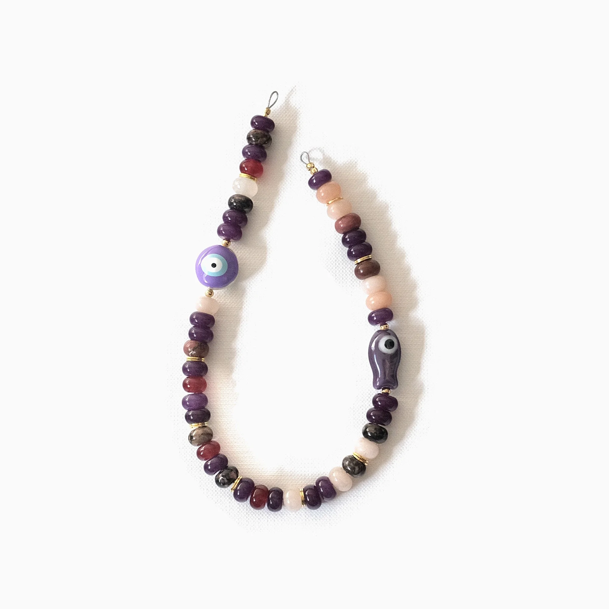 plum — beaded phone charm