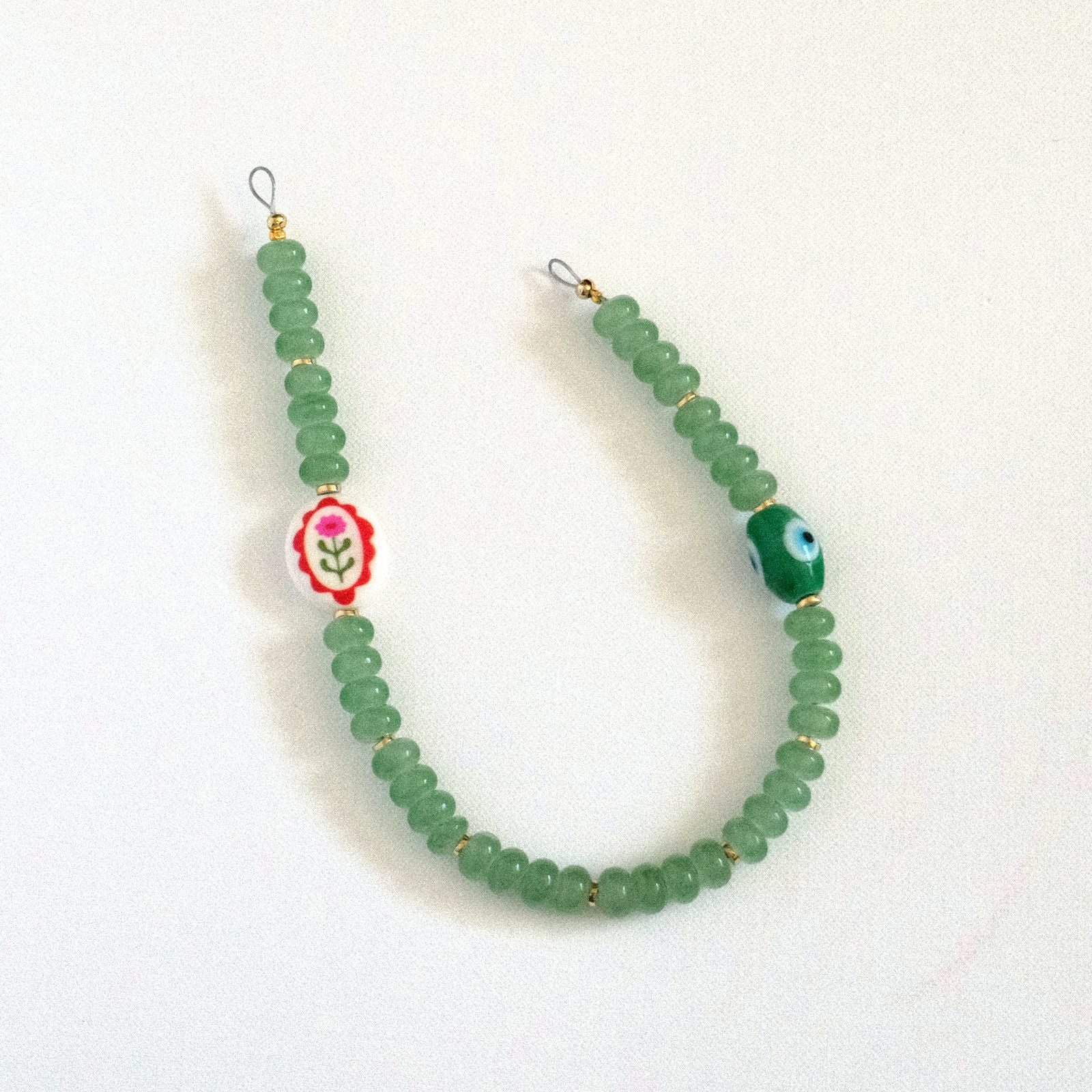 orchard green — beaded phone charm