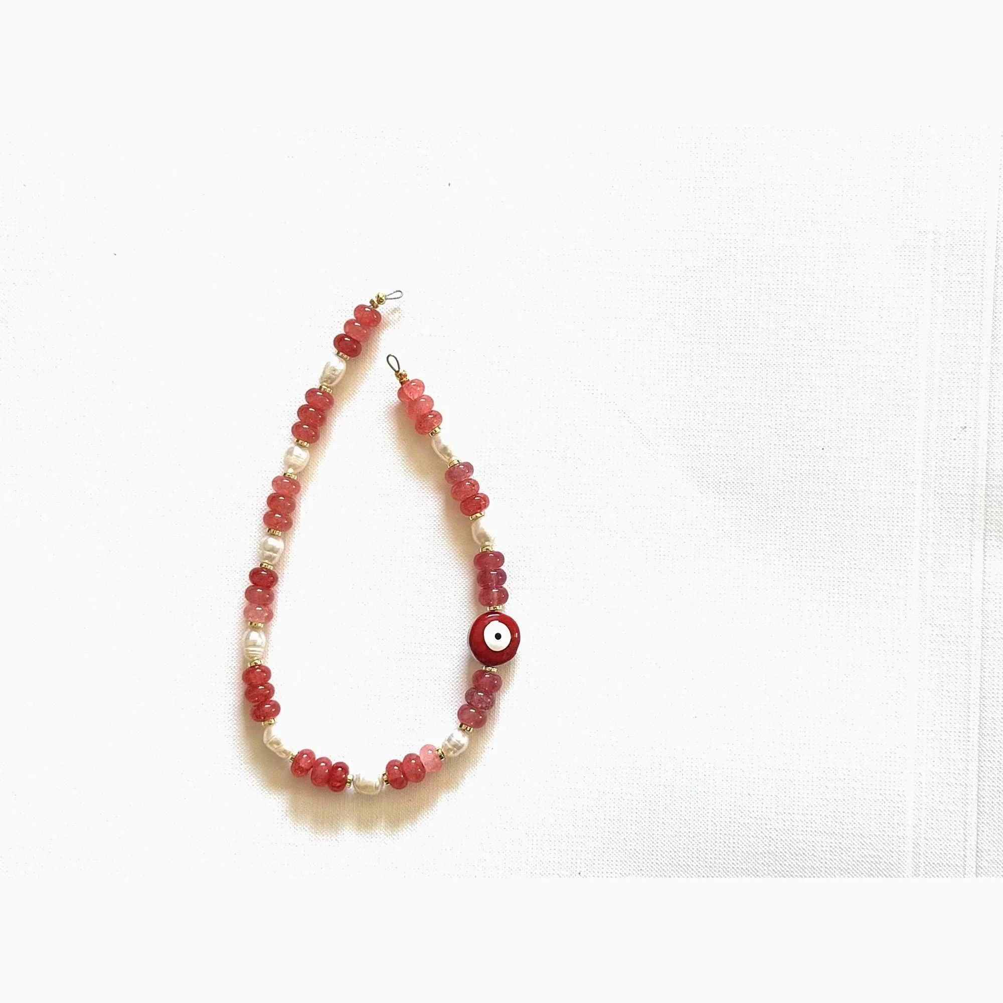 garnet — beaded phone charm