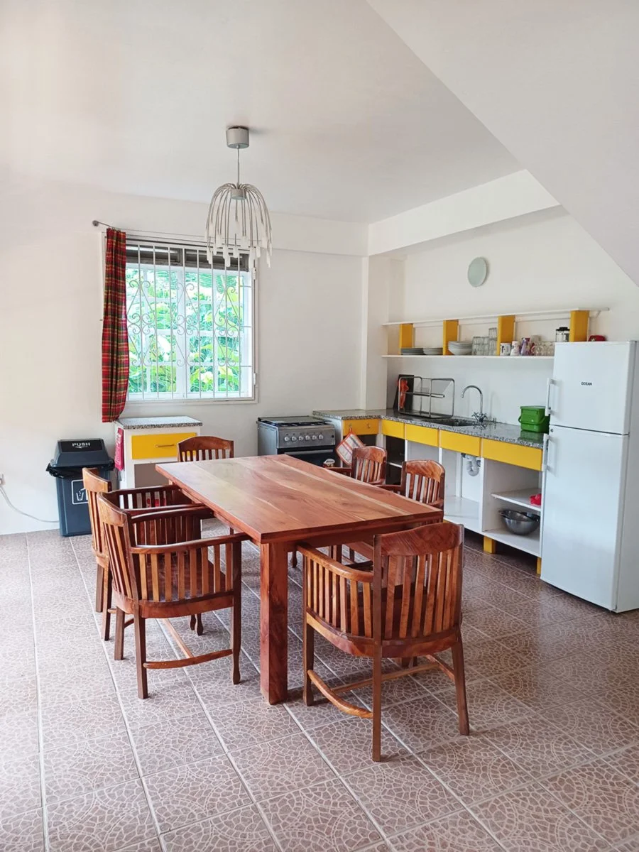 View of the kitchen area in the Little Villa, Mango Garden Cottages, Dominica