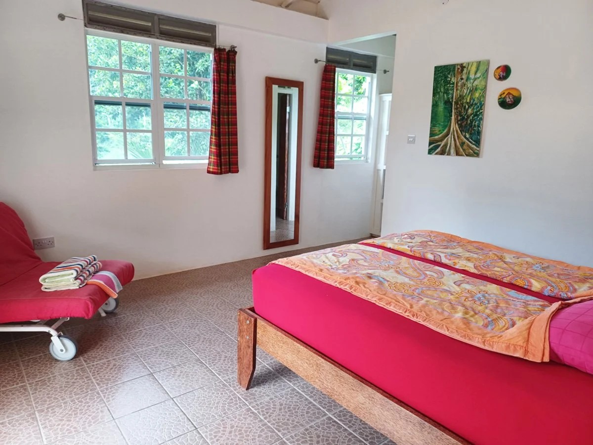 View of one of the bedrooms in the Little Villa, Mango Garden Cottages, Dominica