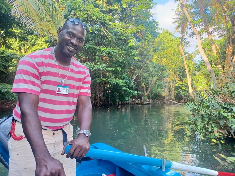 This is Eddison, leading a tour up the Indian River. It's magical here - full of beautiful wildlife.