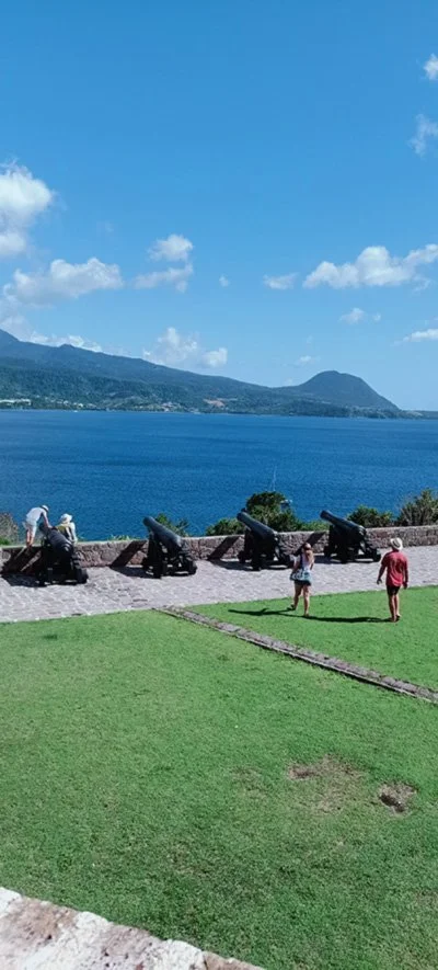 These are the cannons of Fort Shirley, overlooking Prince Rupert Bay. This is a fantastic place to spend some time if you are interested in history and colonial architecture and it's only a short drive away from us.