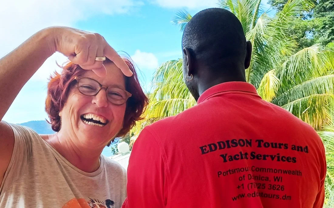 Sylvia and Eddison Laville, your hosts at Mango Garden Cottages in Dominica