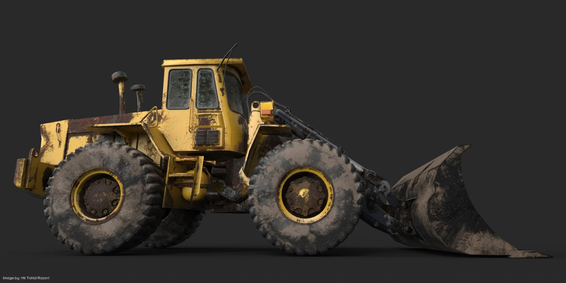 I built this ready-to-use bulldozer in my spare time and released it completely free, full 4K maps and FBX model included.