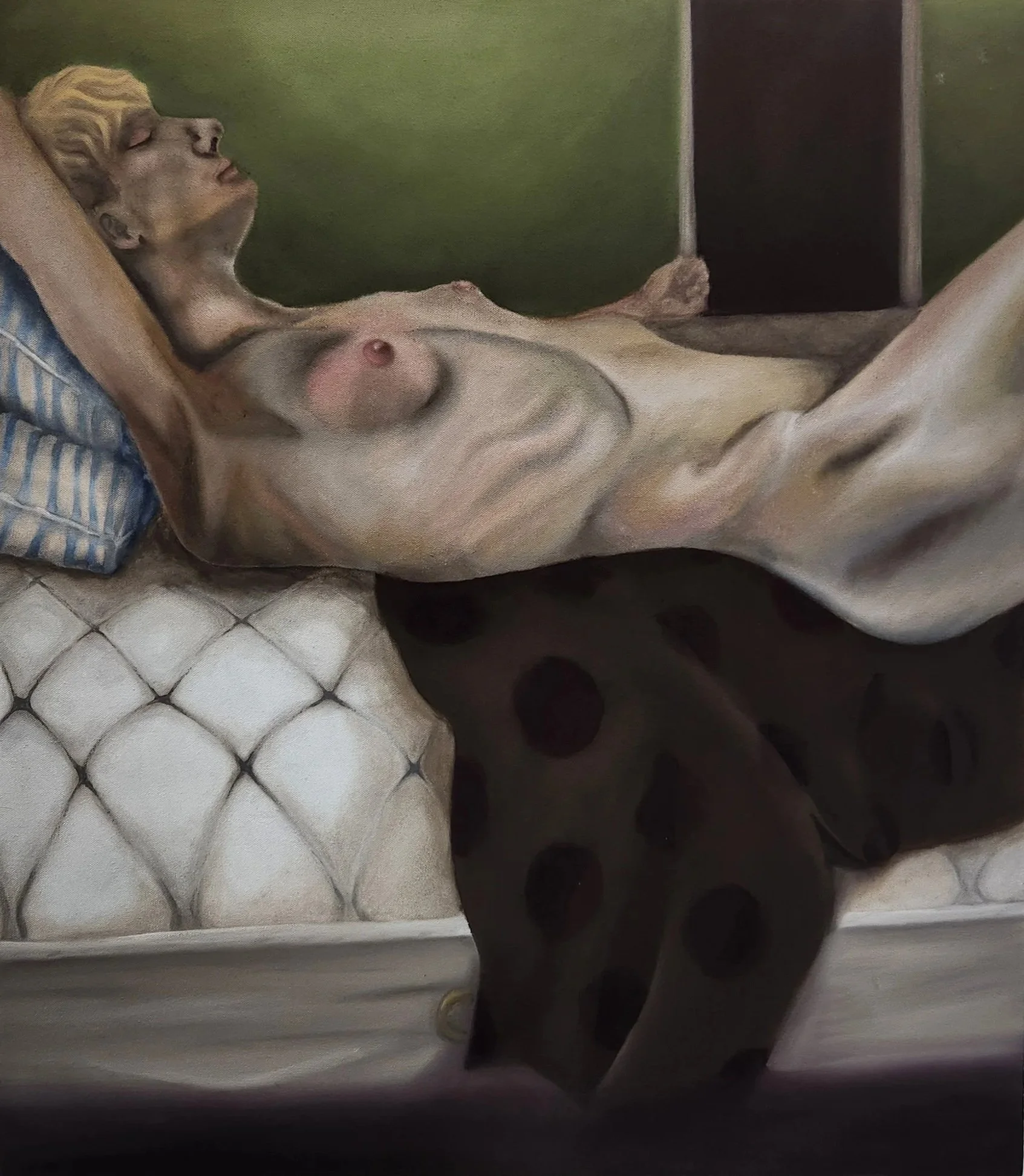 Bound To Rest With Heavy Eyes, 2025, Oil on Canvas, 28 x 34 inches