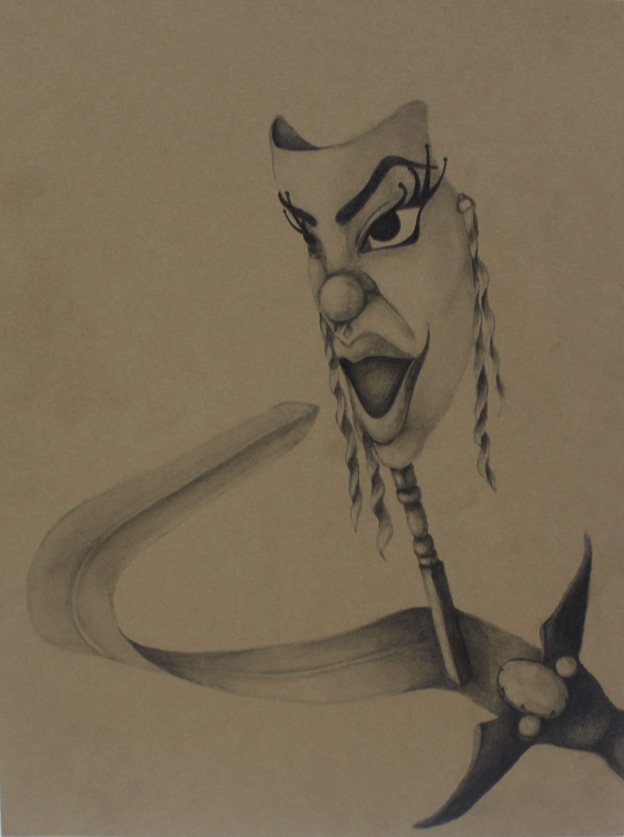 Sword Throat, 2025, Graphite, 9 x 12 inches