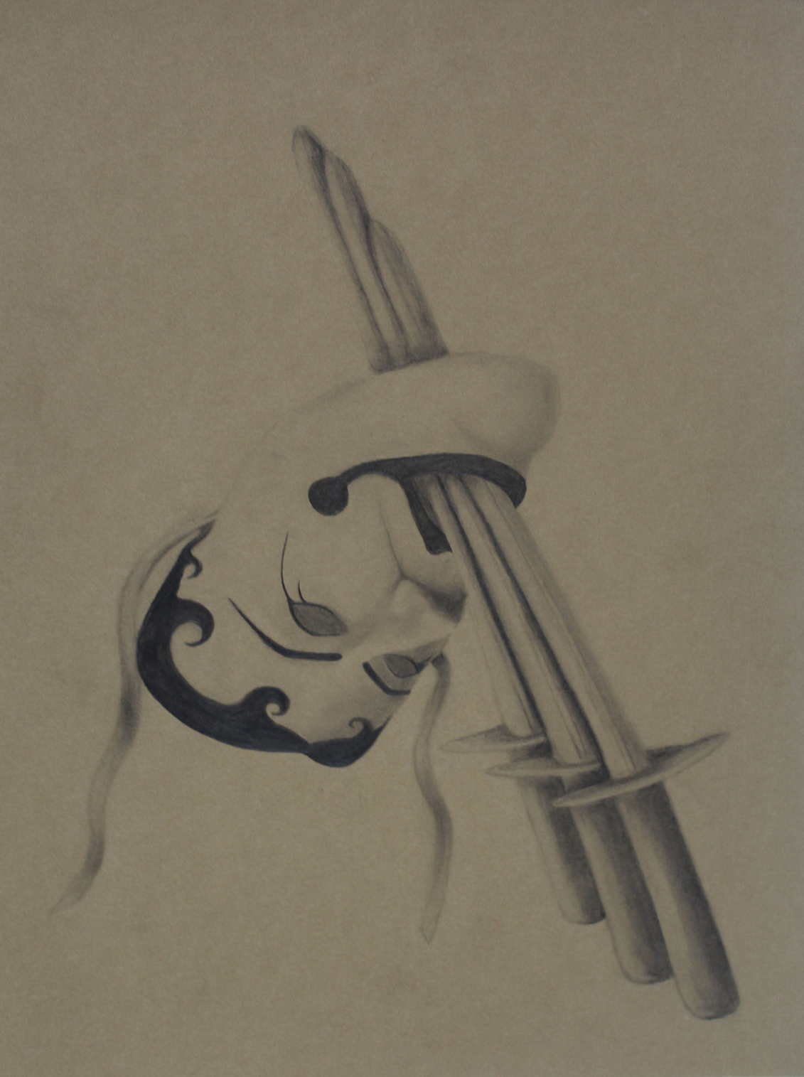 Death Drop, 2025, Graphite, 9 x 12 inches