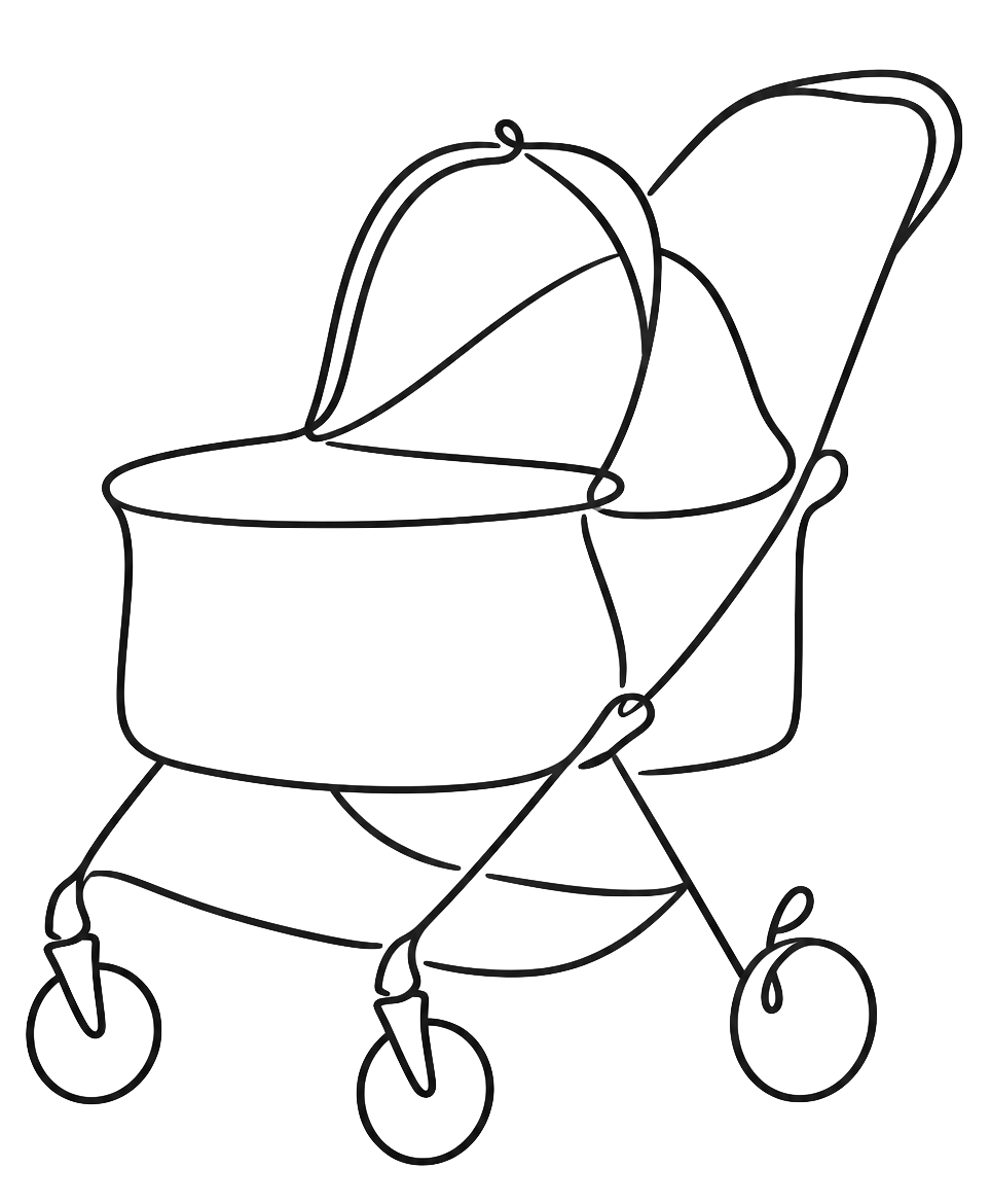 Minimalist Continuous-Line Baby Stroller.png