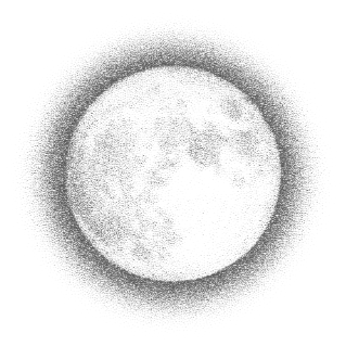 The moon illuminated in a dark sky