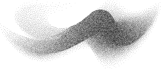 A black background with a faint, stylized, gray, wave-like pattern.