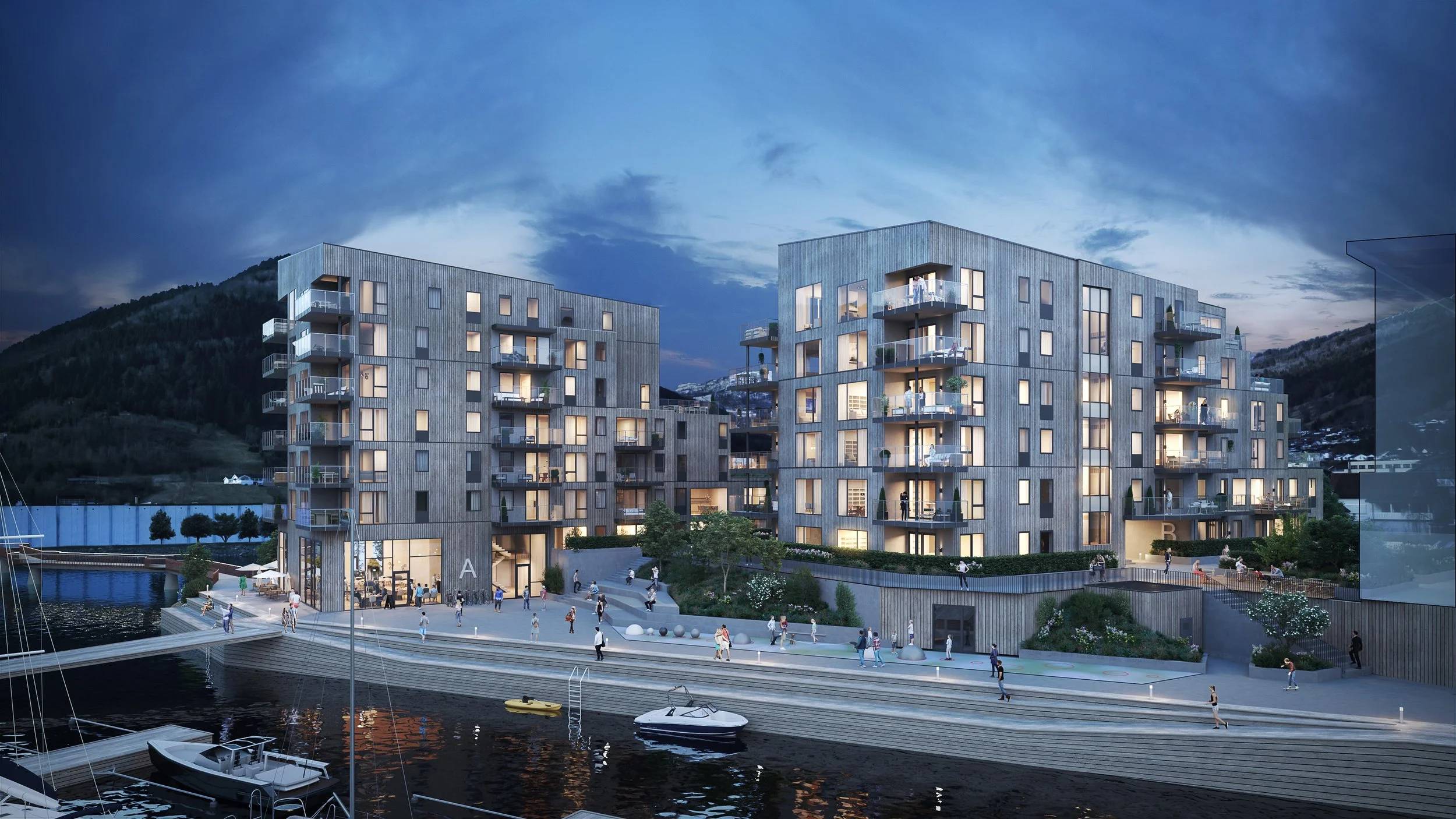 Lerum brygge, A-, B- og C- blokka